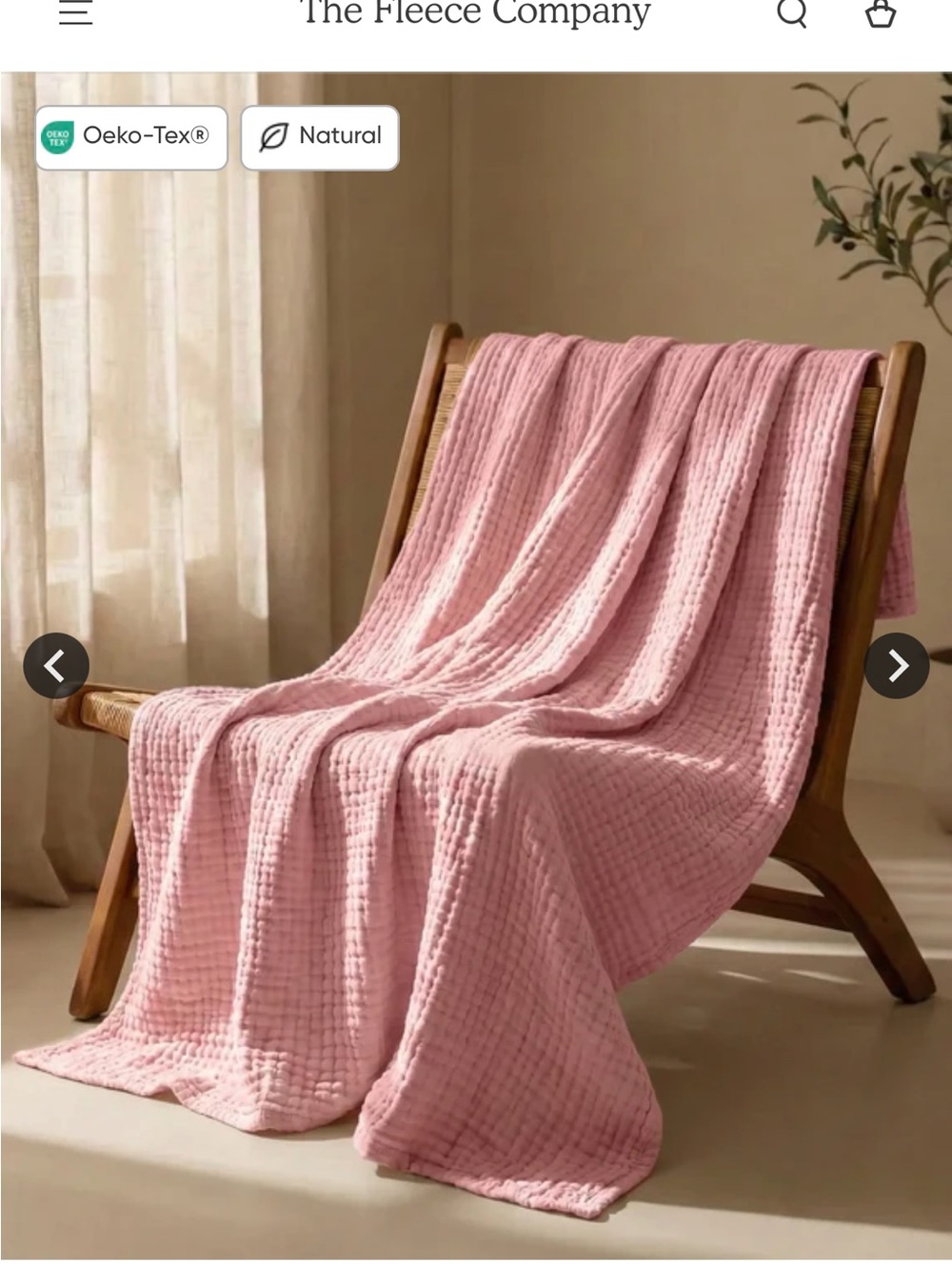Pink Waffle 100% Muslim Cotton Throw Blanket